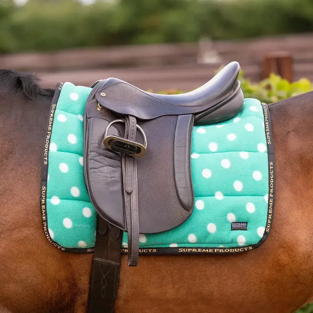 Supreme Products Dotty Fleece Saddle Pad Gorgeous Green Pony Saddle Pads