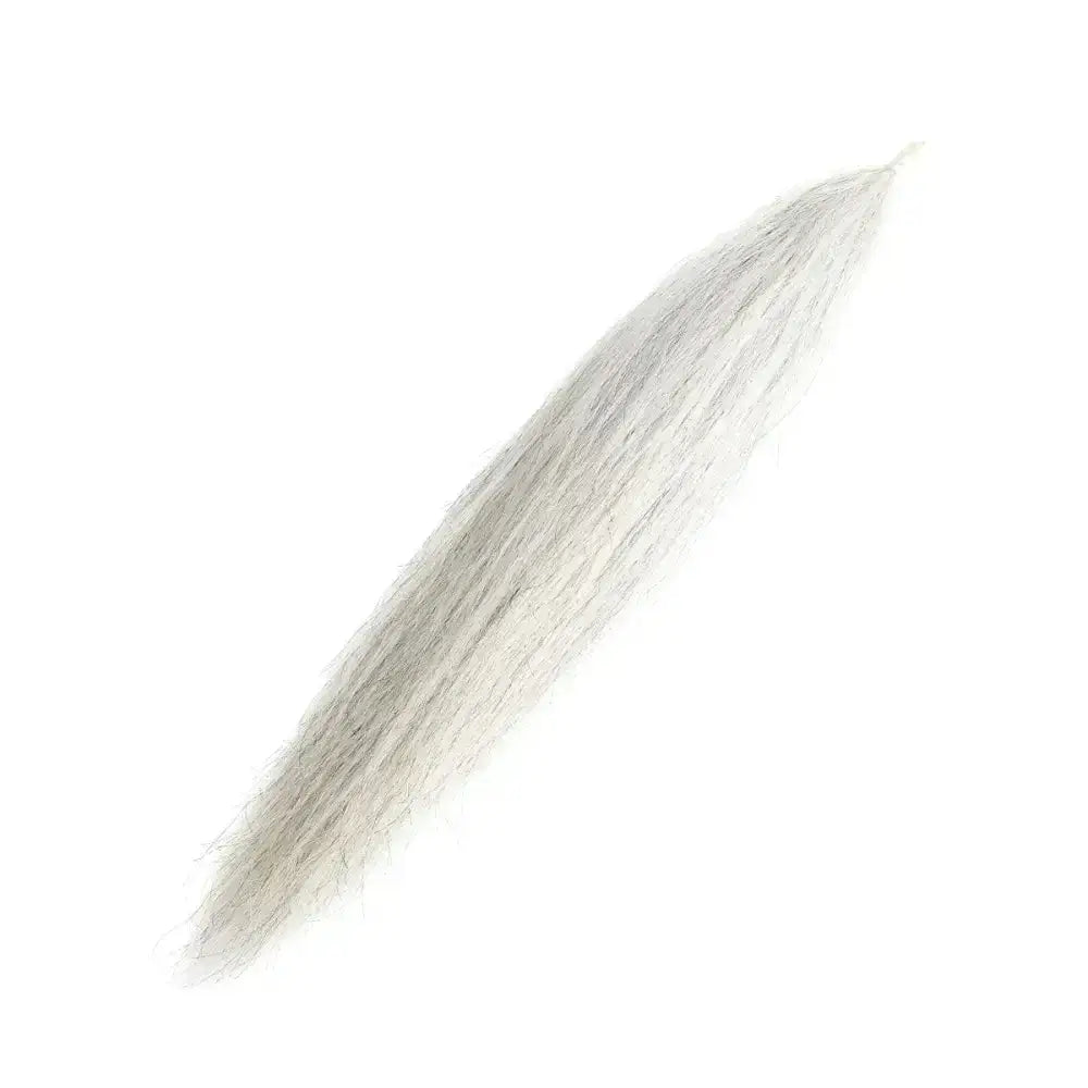 A slender silver feather with a soft metallic sheen from supreme products double natural hair false tail 76cm