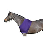 Purple supreme products lycra close-fitting lycra mix vest with stretchy fabric snug on horse torso