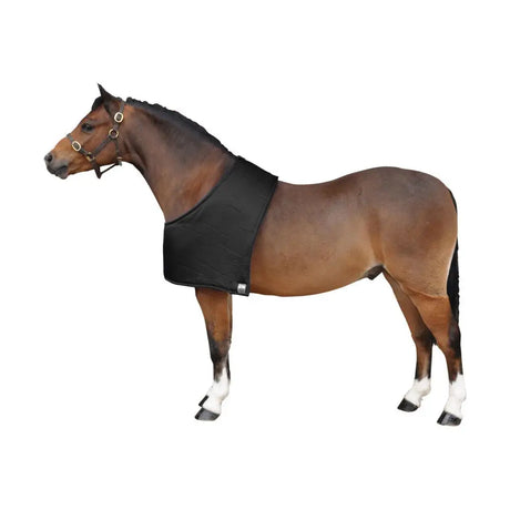 Black horse blanket with smooth durable satin outer fabric and gold hardware supreme products padded layered padded bib