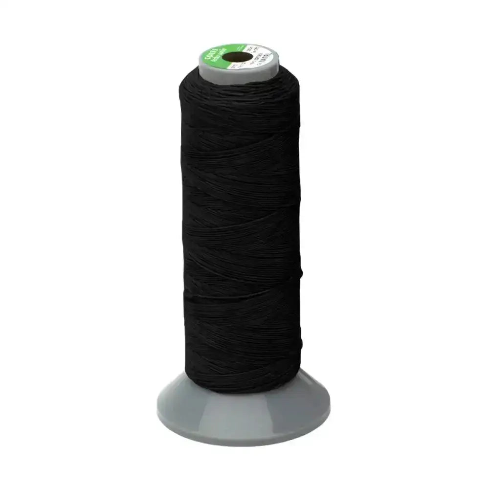 Black strong plaiting thread on gray plastic core with green and white label from supreme products plaiting standard