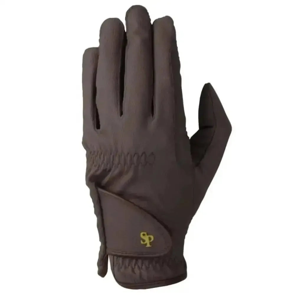 Supreme Products Pro Performance Show Ring Riding Gloves Brown Childs Large Riding Gloves