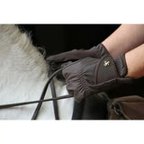 Supreme Products Pro Performance Show Ring Riding Gloves Brown Childs Large Riding Gloves