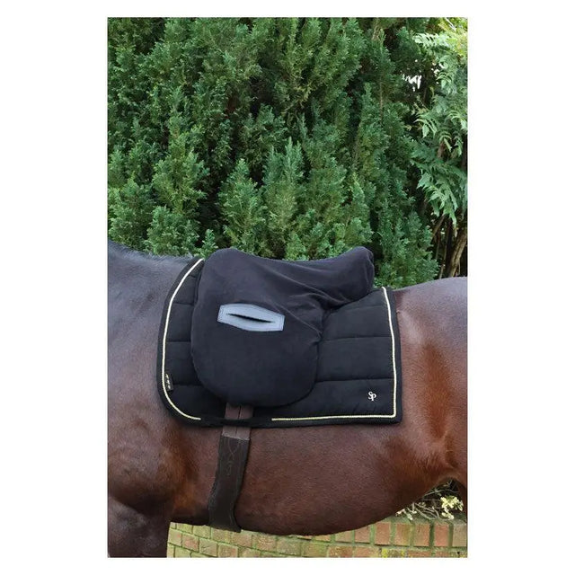 Supreme Products Ride on Fleece Saddle Cover Black One Size saddle covers Barnstaple Equestrian Supplies