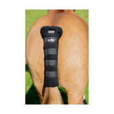 Black supreme products royal padded tail guard horse tail wrap with adjustable straps and soft fleece fabric