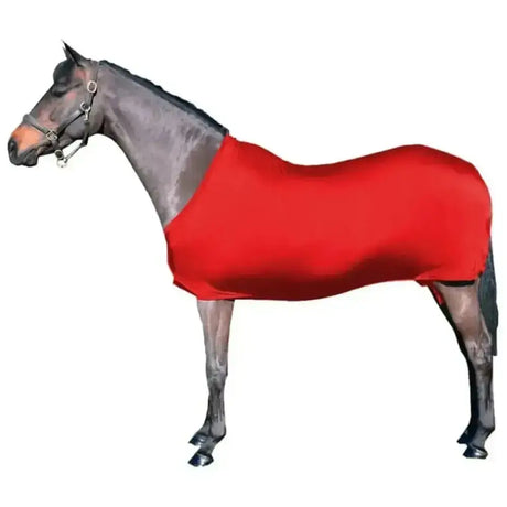 Red smooth textured horse blanket from supreme products rug wrap designed for comfort and durability