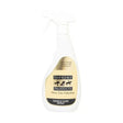 White plastic supreme products saddle care spray bottle with beige black label featuring horse care and deluxe liquid saddle use