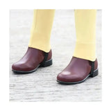 Supreme products maroon patent leather ring jodhpur boots with black rubber soles and side zipper for short riding