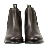 A pair of sleek black leather supreme products show ring jodhpur boots with elastic side panels for short riding