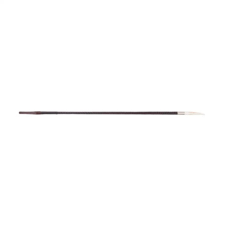 Black-handled paintbrush with white tapered tip displayed alongside supreme products stag horn plaited exquisite dark brown cane