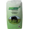 Green suregrow fertiliser bag with black horse in oval illustration for lush grass growth in horse paddocks