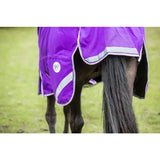 Purple swish 360g turnout rug with heavyweight 360g detachable neck cover and reflective trim with logo patch