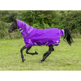 Vibrant purple swish 360g turnout rug with detachable neck cover and reflective strips for extra visibility