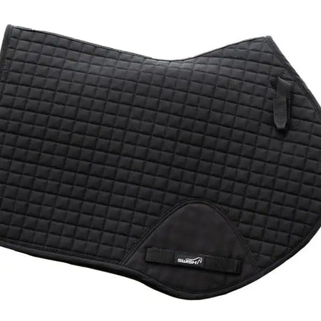 Black quilted saddle pad black with subtle diamond pattern and sushi brand logo for contact gp saddle high wither design