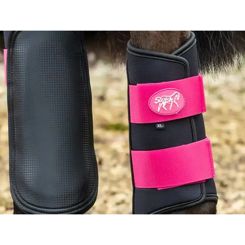 Swish Double Locking Brushing Boots - Pink Small (Pony) Brushing Boots