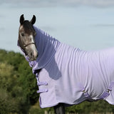 Lavender fleece rug with neck cover violet featuring adjustable cross surcingles for a snug comfortable fit