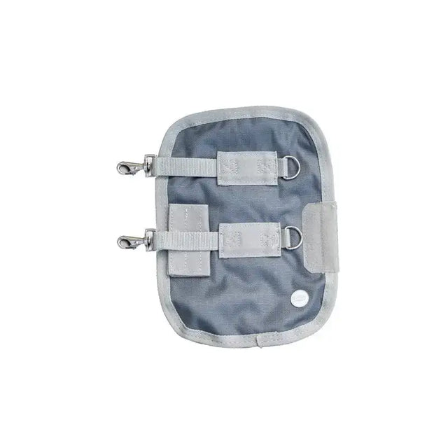 Gray swish horse rug chest expander pouch with two adjustable straps and metal chest expander clips hardware