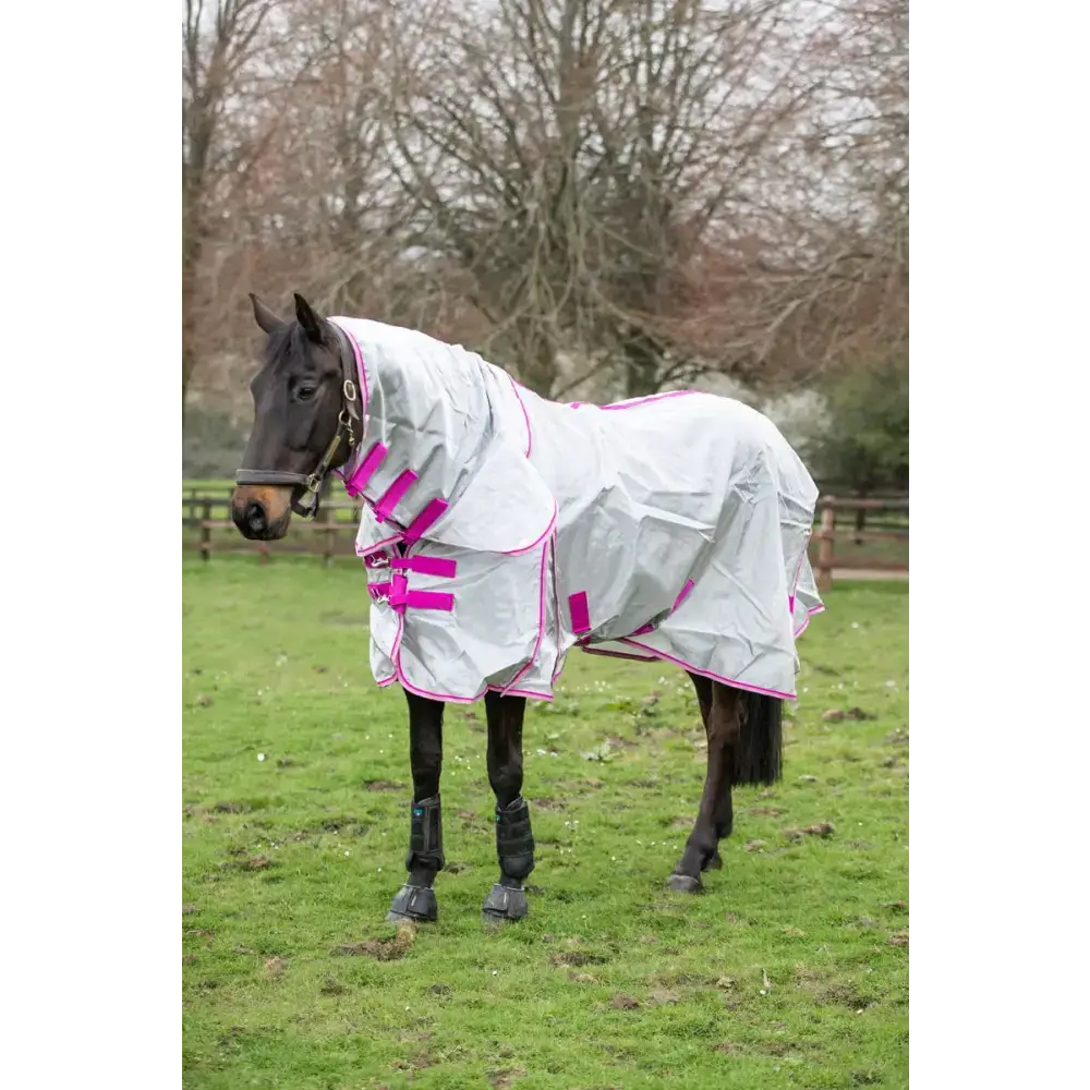 Swish Nylon Fly Cool Rug - Grey/Mulberry 4'3 Fly Rugs