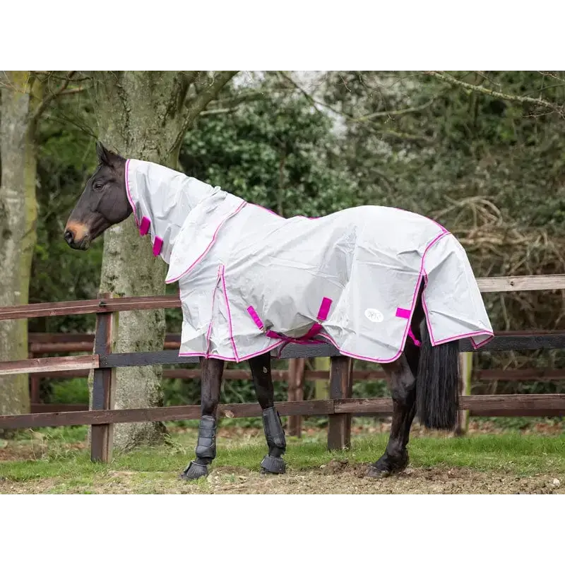 Swish Nylon Fly Cool Rug - Grey/Mulberry 4'3 Fly Rugs