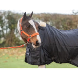 Black quilted swish wide fit 50g horse rug liner with orange halter and lead rope for extra comfort and warmth
