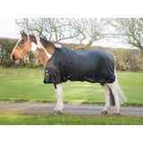 Black quilted swish wide fit 50g horse rug liner with reflective striping and side pockets for extra storage