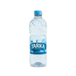 Clear plastic bottle of tarka springs bottled water with blue cap and label showing still spring water from devon equestrian use