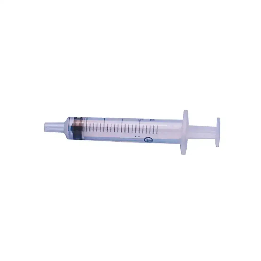 Clear terumo disposable syringe with measurement markings rubber plunger and 3-component design in white and transparent plastic