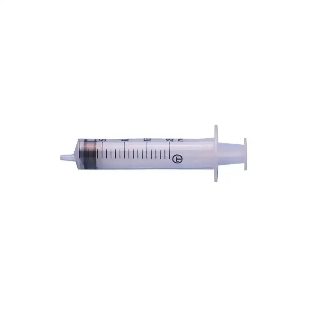 Terumo disposable syringe clear plastic with black markings and a white rubber plunger disposable syringe 3-component