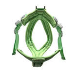 Pastel green 2.5cm btactical slip-on harness with padded straps and silver metal buckles for easy adjustment