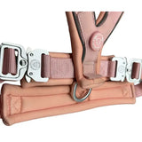 Pastel pink 2.5cm btactical slip on harness with pink leather and silver strategic d ring buckle design