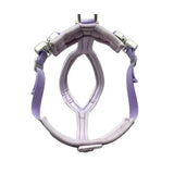 Pastel purple 2.5cm btactical slip-on harness with padded design and silver-toned metal hardware for easy use