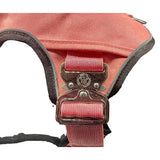 Pink and black ultimate btactical harness with reflective trim metal buckle and hidden tracker pocket for no pull control