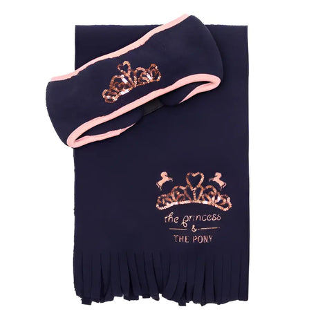 The Princess and the Pony Headband and Scarf Set by Little Rider Navy/Peach Headwear & Neckwear Barnstaple Equestrian Supplies