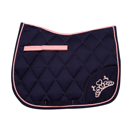 The Princess and the Pony Saddle Pad By Little Rider Navy/Peach Pony/Cob Saddle Pads & Numnahs Barnstaple Equestrian Supplies