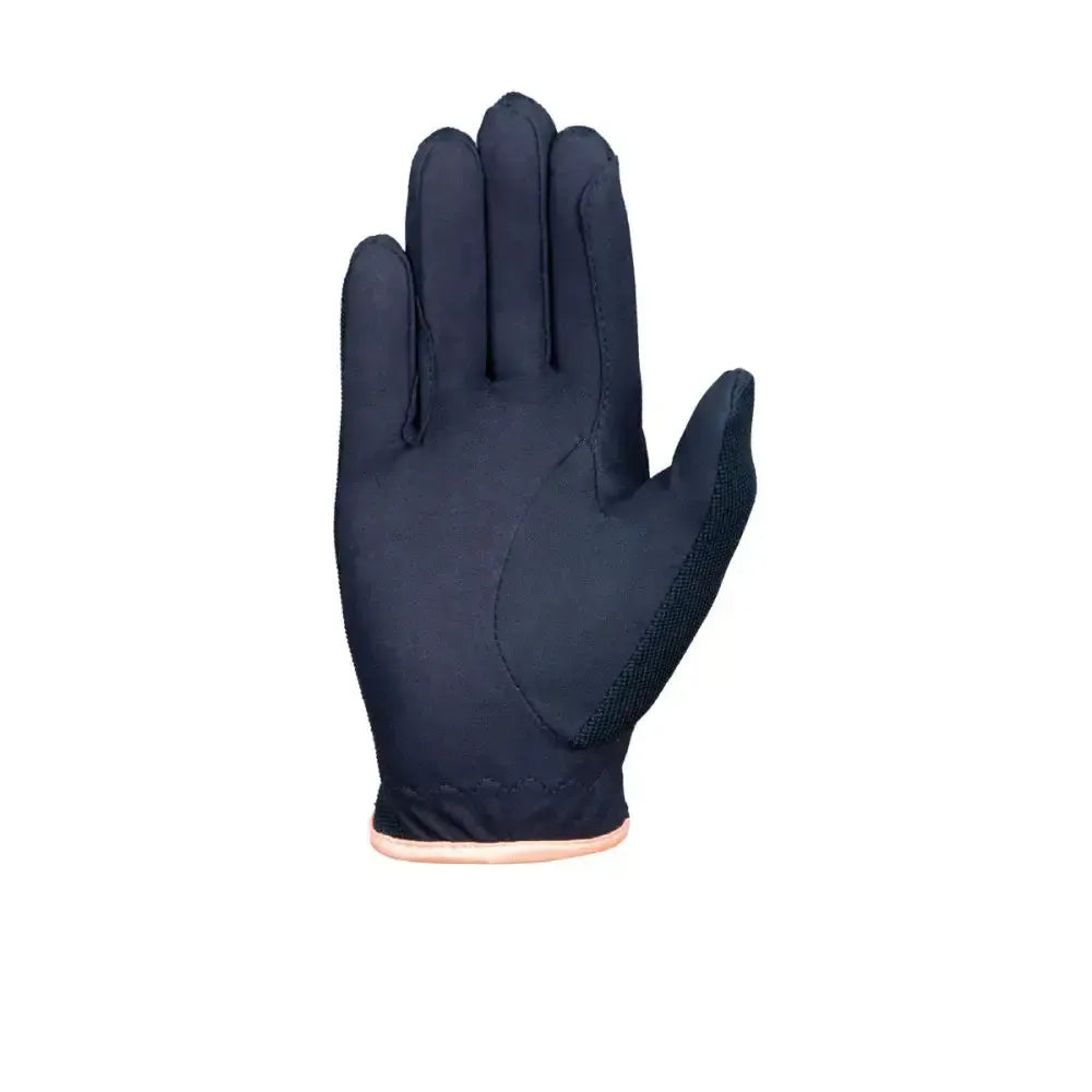 The Princess and the Pony Gloves by Little Rider Navy/Peach Childs Large Riding Gloves