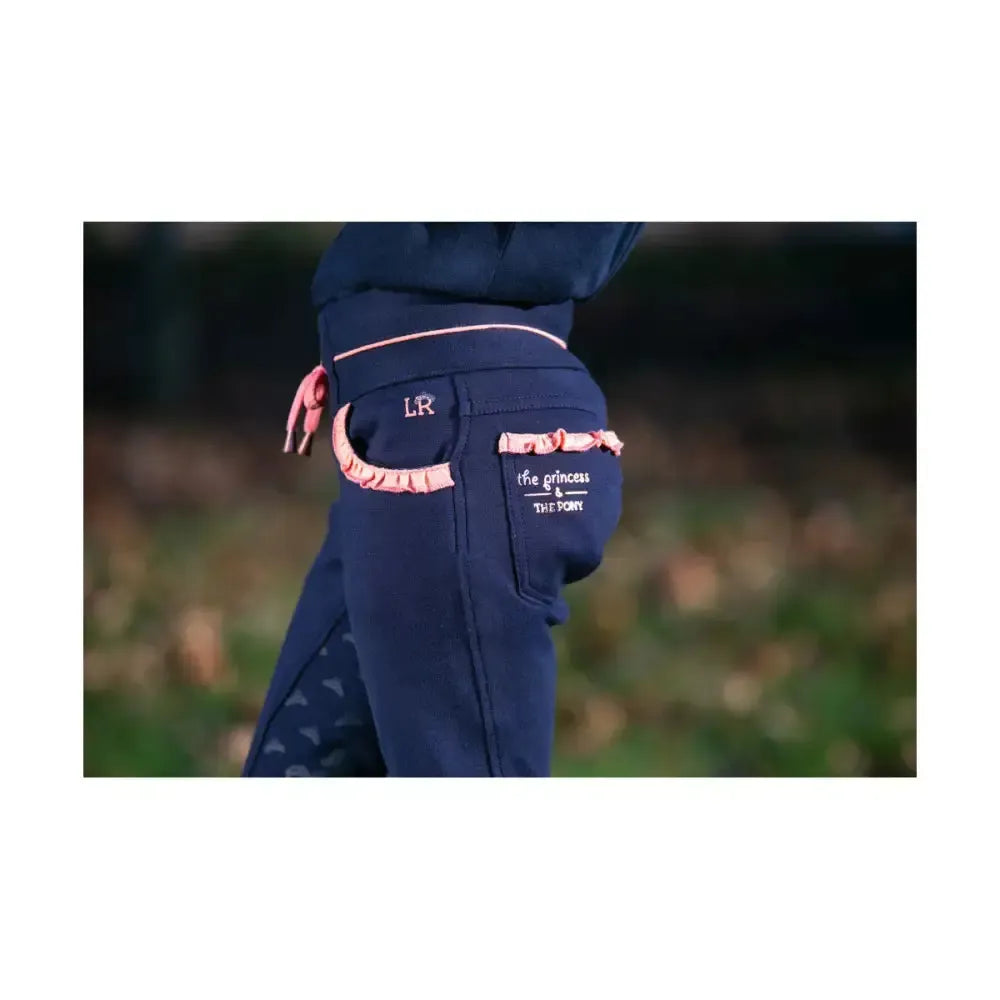 The Princess and the Pony Pull on Jodhpurs by Little Rider Navy/Peach 3-4 Years Jodhpurs