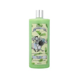 Light green plastic bottle of thelwell grooming academy victor’s shampoo with silver cap and cartoon label design