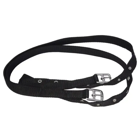 Thin Stirrup Leathers Black Small 