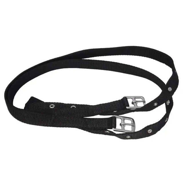 Thin Stirrup Leathers Black Small 