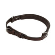 Brown leather thinline bitless noseband bridle converter with silver buckle and d-rings for easy attachment