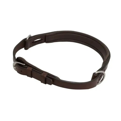 Brown leather thinline bitless noseband bridle converter with silver buckle and d-rings for easy attachment
