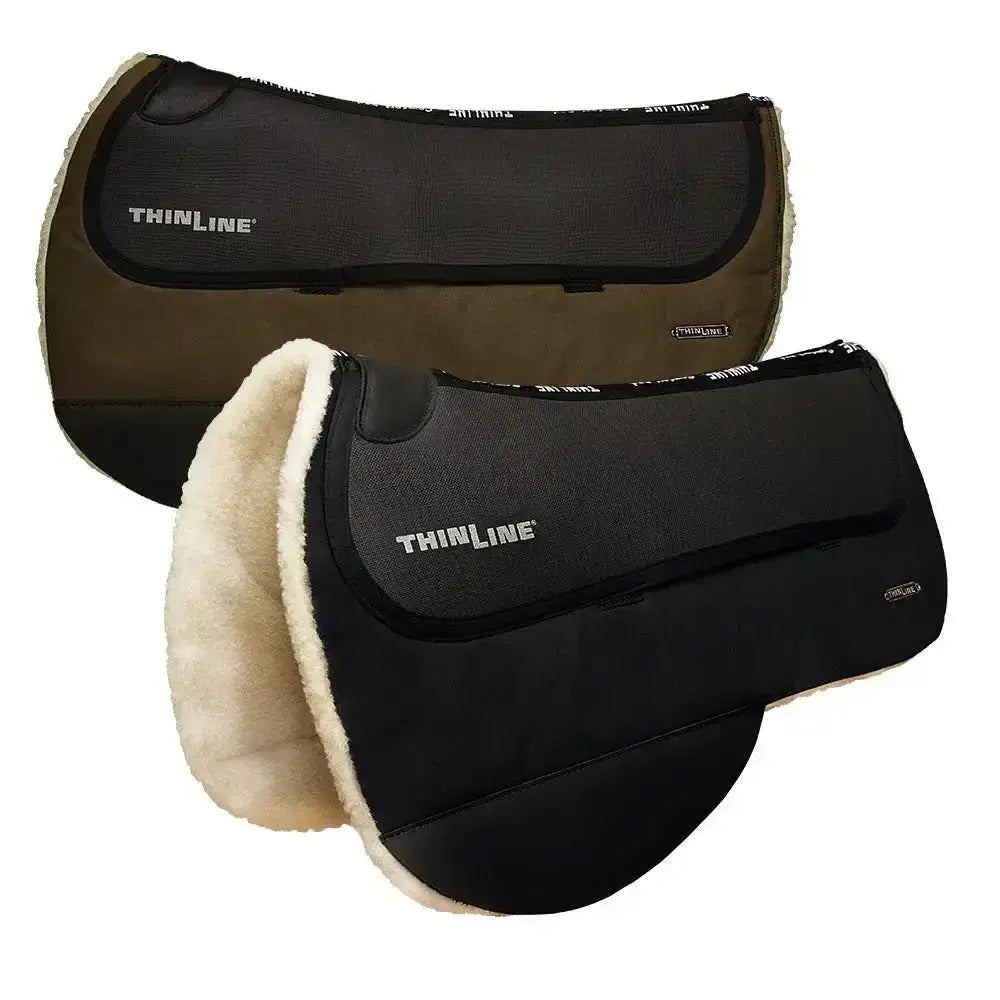 Black and tan thinline endurance waxed tough rider pad with plush cream fleece lining for extraordinary shock absorption