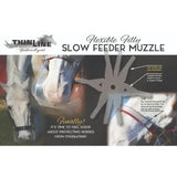 Transparent thinline flexible grazing muzzle made of plastic for managing grass intake on horses 2.5cm wide