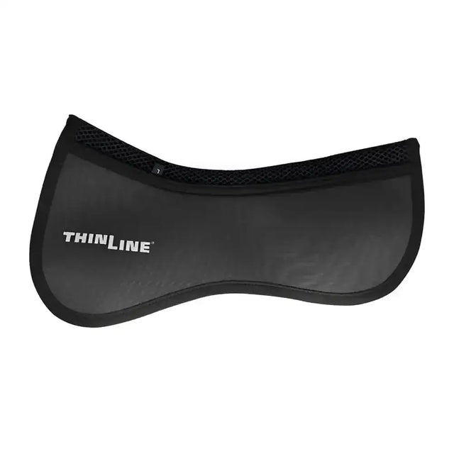 Black thinline perfect fit saddle pad with mesh border and smooth padded surface for gullet clearance and spine length