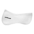 White thinline perfect fit pad with mesh top and stitched edges designed for gullet clearance and spine length comfort