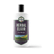 A white plastic bottle with black cap of thomas pettifer herbal 3-in-1 skin gel featuring a purple countryside label