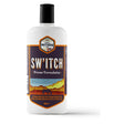 White plastic bottle with black cap and dark purple label showing illustrated landscape for thomas pettifer soothing emulsion pettifer switch