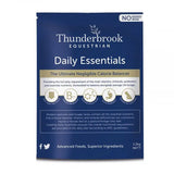 Thunderbrook daily essentials supplement packet in dark blue with gold designed for ultimate daily equestrian nutrition