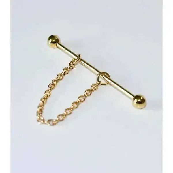 Tie Pin For Collar With Chain in Brass Tie Pin