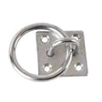 Shiny stainless steel harlequin tie ring with four mounting holes for secure haynet tie ring installation